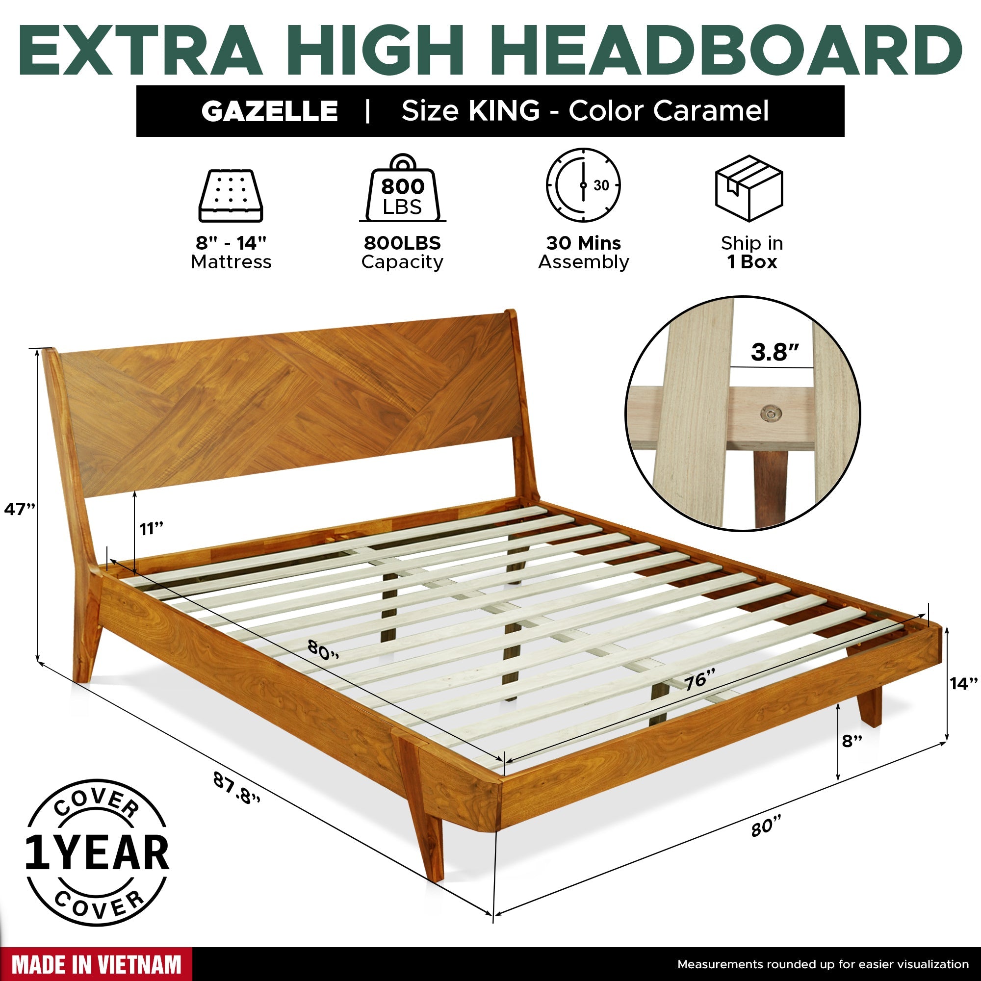 Gazelle Platform Bed Frame